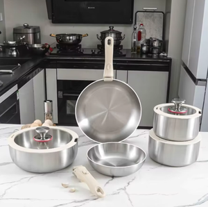 Bán Buôn 304/316ss Đồ Nấu Nướng Sang Trọng Thiết Lập Không Dính Hộ Gia Đình Đồ Bếp Có Thể Tháo Rời Xử Lý 2-3Mm Dày Khí/Cảm Ứng An Toàn Pan - Product Image 4