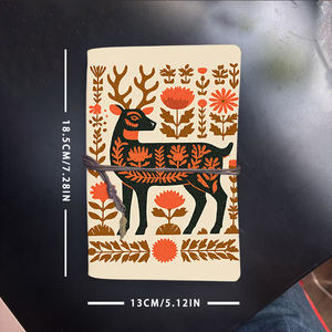 Cuaderno Vintage A6 hecho a mano con colgante con cierre de corbata, 80 hojas, regalo perfecto para administradores sanitarios con flores de ciervo - Product Image 6