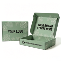 Boîtes d'expédition en carton ondulé vert avec logo personnalisé pour l'e-commerce, emballage en papier imprimé pour les petites entreprises