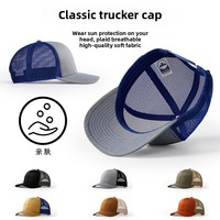 Casquette de baseball pour homme, 100% coton, réglable, haute qualité, avec logo, maille respirante, protection solaire, pour le sport et l'extérieur, modèle chauffeur de camion pour le commerce extérieur, lot de 6 pièces
