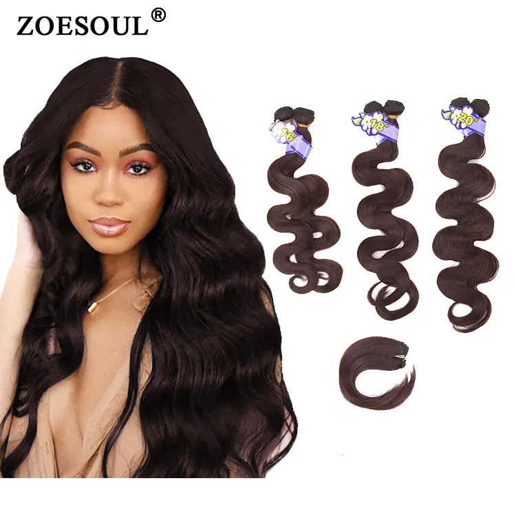 Zoesoul 16" 18" 20" Body Wave Synthetic Hair Weft Bundles Brazilian Hair Weave For Afro Women