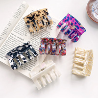 7.5cm Style doux acétate de Cellulose cristal pince à cheveux printemps Tan pour poney Tan accessoire pince à cheveux
