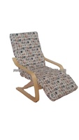 Chaise en bois courbé réglable moderne avec nouveau tissu pour meubles de salon à la maison