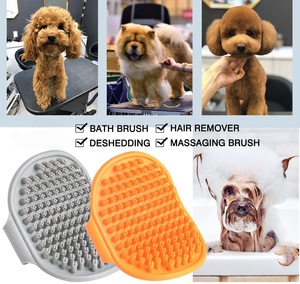 Brosse de massage apaisante et nettoyante pour animaux de compagnie (chats et chiens) avec poignée réglable en caoutchouc, pour le bain et le shampoing, prix d'usine - Product Image 3