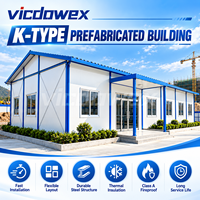 VICDOWEX Solution de construction préfabriquée modulaire de type K, épaissie et contemporaine, pour camp de construction, bureau, dortoir, cantine