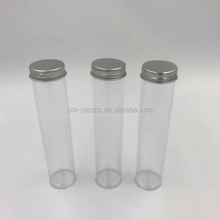 2023 tubo di imballaggio trasparente con tappo a vite in alluminio