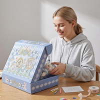 Boîtes d'expédition en carton ondulé pour le commerce électronique, imperméables, haut de gamme, doublées d'éponge, portables, recyclables, écologiques, pliables, avec poignée