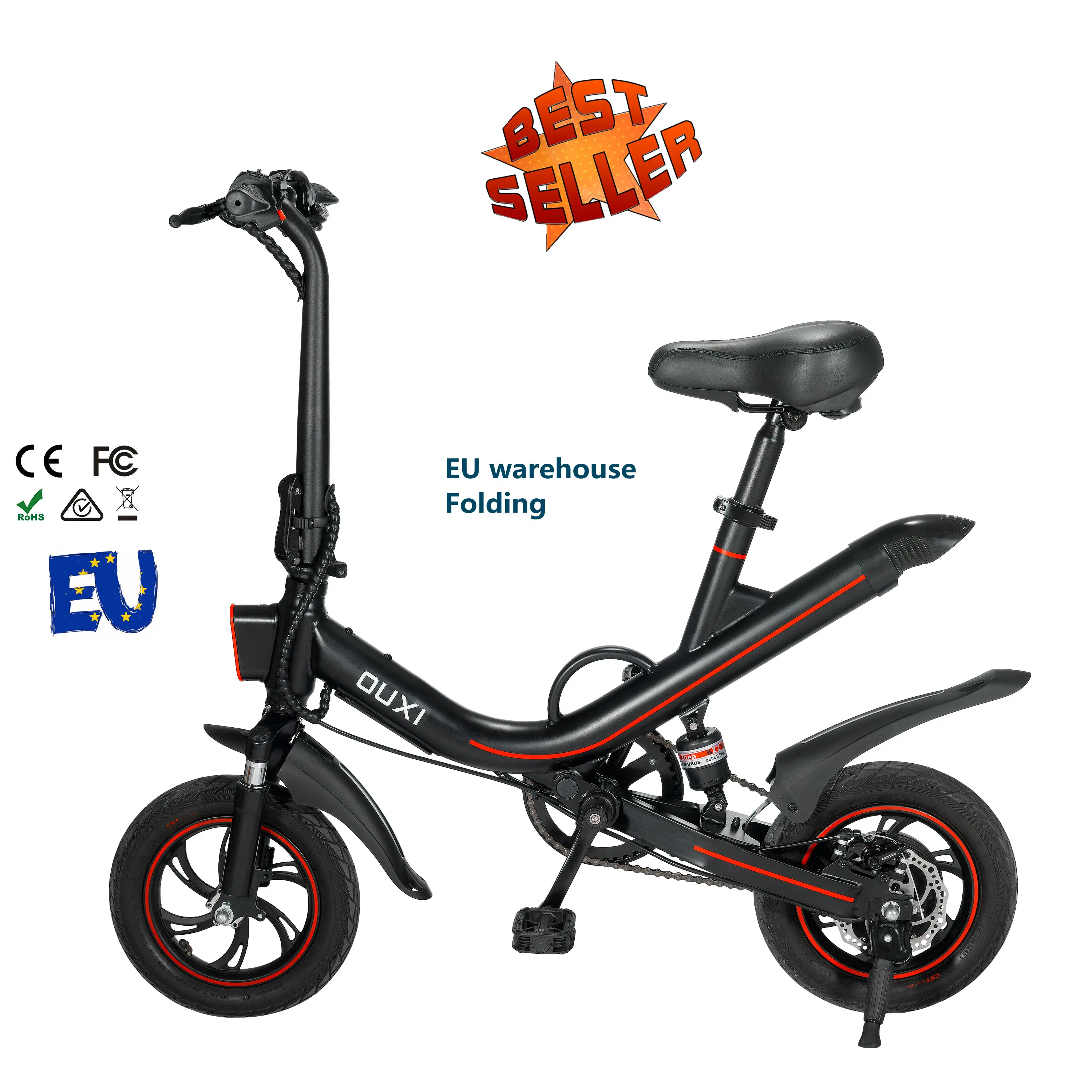 E bikes 48v 500w 750w OUXI 12"/14" Electric folding city bike for adults electric bicycle available in EU USA warehouse