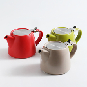 Teiera in ceramica <span class=keywords><strong>da</strong></span> 600ml con infusore in acciaio inossidabile resistente al calore per tè sfuso - Product Image 5