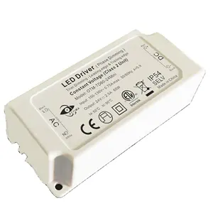 ETL-minicontrolador led regulable clase 2, 120Vac, acdc, 12Vdc, 24Vdc, 60W, 84x40x25mm, fuente de alimentación para iluminación comercial