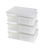 Conteneur de stockage alimentaire en plastique rectangulaire moulé par injection durable - Blanc - 30x40x10 cm - Capacité de 12 L - Charge supérieure à 10 kg