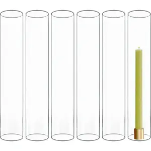 גודל גדול של הוריקן נר הוריקן-צילינדר זכוכית פתוח הסתיים דף הבית קישוט זכוכית זכוכית 3.94 "x11.81"(10 x30cm) - Product Image 5