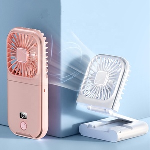 Ventilador de Mano Ultra Delgado, Mini Ventilador Portátil Recargable con Banco de Energía de 3000 mAh, Soporte Plegable para Teléfono - Product Image 1