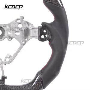 Ajuste para Toyota 86 <span class=keywords><strong>Subaru</strong></span> <span class=keywords><strong>BRZ</strong></span> Volante de cuero negro con LED Fibra de carbono negra real por venta al por mayor 2017-2024 - Product Image 2