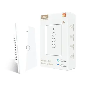 Zigbee interruptor de parede inteligente, interruptor de luz touch de parede, sem fio neutro, sem capacitor smart life/tuya 2/3 way interruptor wifi