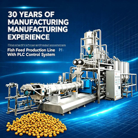 Extrudeuse de nourriture pour poissons entièrement automatique à double vis, contrôlée par PLC, en acier inoxydable, 5 tonnes/heure, pour aliments flottants ou coulants