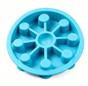 Silicone 2 in 1 Pet Slow Feeder Bowl with Rolling Licking <b>Ball</b> Non-Slip Bottom Anti-Choking <b>Dog</b> Bowl Dishwasher Safe for Cats - Product Image 1