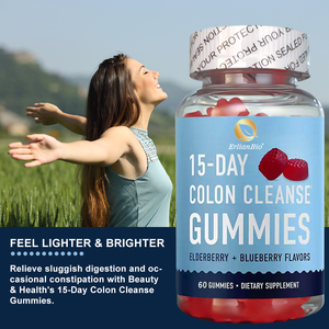 OEM/ODM 15 Dias Colon Cleanse Gomas Sabugueiro e Blueberry Sabores Suplemento Dietético 60 Gomas - Product Image 3