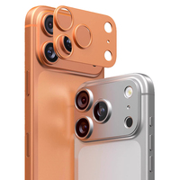 MOQ 500 – Protection d'objectif en métal noir pour iPhone 17 Air, capuchon d'objectif en alliage pour iPhone 17 Pro Max, 16, 15, 14, 13