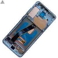 Pantalla OLED para Galaxy Samsung S20 Pantalla LCD Reemplazo Samsung Panel de pantalla táctil Protector Marco de huellas dactilares Teléfono móvil LCDs