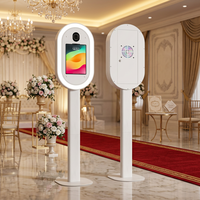 Nouvelle cabine photo portable pour iPad avec imprimante, support ovale facile à assembler, compatible 10.9, 11, 12.9, 13 pouces, disponible depuis nos entrepôts UE et US