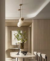 Lampes suspendues en albâtre espagnol simple pour le salon Cuisine Restaurant Bureau Magic Bean Pearl Necklace Lustres