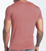 T-shirt personnalisé à col en V en bambou T-shirts à ajustement musculaire parfait logo de haute qualité T-shirts pour hommes personnalisés