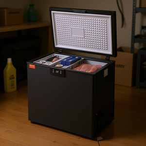 Congélateur coffre Vevor 7 pieds cubes (198 L) noir, porte simple, autonome, dégivrage manuel, économe en énergie, chargement par le haut - Product Image 2