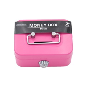 Caja de dinero personalizada para <span class=keywords><strong>comprar</strong></span> a granel, decoraciones de colores para el hogar, caja de ahorro de dinero, hucha de Metal de mano con cerradura - Product Image 1