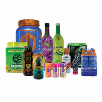Emballage personnalisé, impression inversée, diverses données, tube thermique, étiquettes thermorétractables pour canettes de bière, boissons, bouteilles
