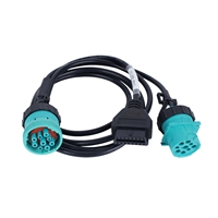 Câble adaptateur J1939 9 broches Deutsch vers OBD2 16 broches pour diagnostic de camions poids lourds, ELD, GPS, télémétrie, OEM personnalisé