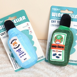 Realistische wijnfles interactieve kattenkruid speeltje duurzaam kauwspeeltje voor zelfvermaak tandenpoetsen pluche speeltje met geluid - Product Image 5