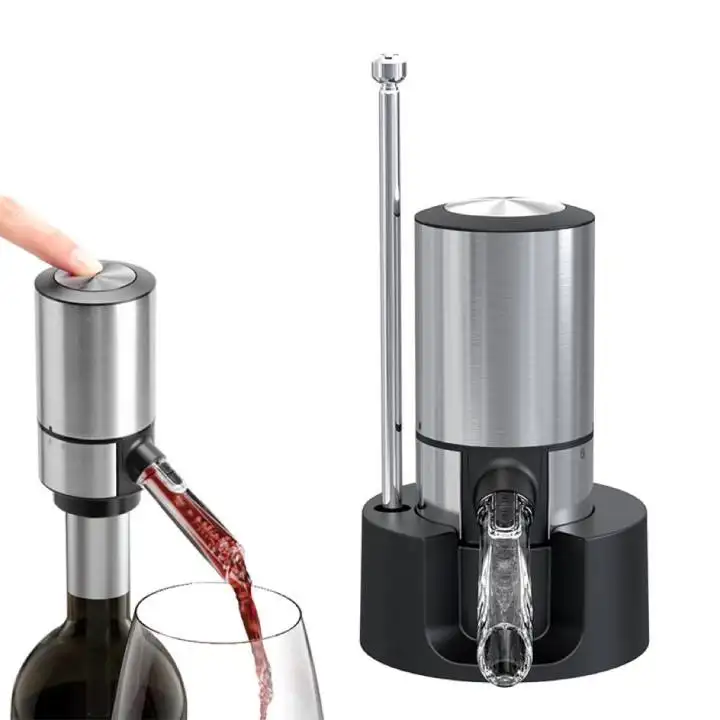 stainless steel Electric Bar Accessories red Wine Decanter Wine Aerator Dispenser with base