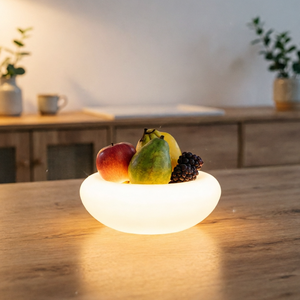 Runde Konkave Chromotherapie-Lampe - LED-Leuchtschale & Beleuchtete Obstplatte LED-Leuchtende Süßigkeitenschale für Partys - Product Image 5