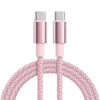 Kabel Pengisi Daya iPhone 60W 1m, Kabel Pengisi Daya Cepat Berkualitas Tinggi, Nylon, Tipe-C ke Tipe-C, Konduktor Tembaga Murni (Grosir)