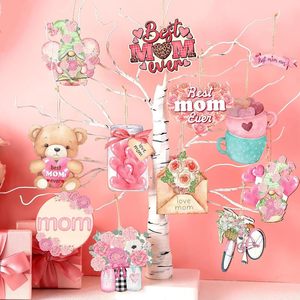 24 pièces, 12 motifs uniques, ornements pour la fête des mères, décorations en bois pour la fête des mères, ornements suspendus pour la fête des mères pour décorer l'<span class=keywords><strong>arbre</strong></span> - Product Image 3
