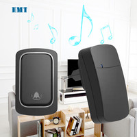 Sonnette intelligente connectée sans fil, auto-alimenté, sans batterie, 1 transmetteur, 1 récepteur