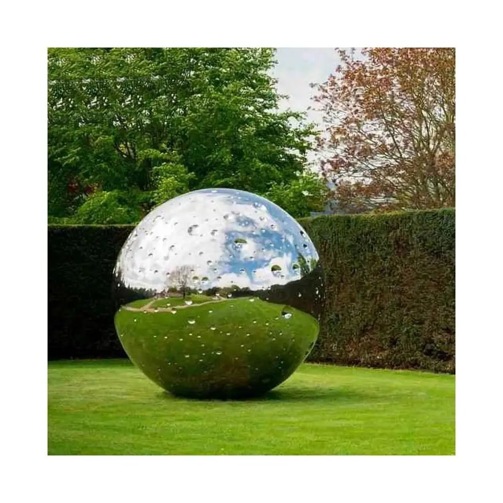 All size stainless steel mirror spherical fountain sculpture for outdoor