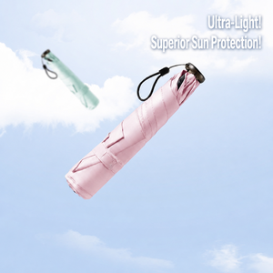 Parapluie ultra-léger JUNVOY Macaron, pliable en 3 sections, fin, protection solaire, revêtement noir, protection UV, baleines en fibre, portable pour le voyage - Product Image 2