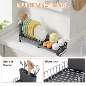 WIREKING, estante de secado de platos antioxidante estirable, acero inoxidable de estante de diseño pequeño, organizador de cocina, escurridor de platos, estante - Product Image 6