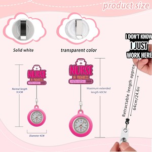 Reloj electrónico de dibujos animados de enfermera y doctor, reloj de cuarzo telescópico con insignia médica de acrílico de 4 cm y función antipérdida - Product Image 3