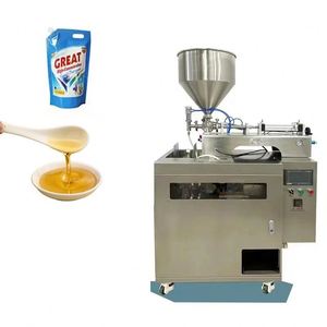 <span class=keywords><strong>Machine</strong></span> d'emballage rotative automatique pour sachets préformés de jus, miel, ketchup, lait, liquide vaisselle - Product Image 1