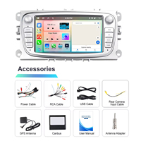 Podofo 7'' pour Ford Focus Mondeo C-MAX S-MAX Galaxy II 4+64GB Autoradio Android CarPlay&Auto GPS WIFI DSP Stéréo
