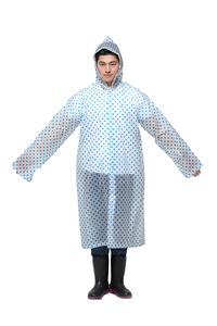 <span class=keywords><strong>Chubasquero</strong></span> largo impermeable de PEVA para hombres y mujeres con <span class=keywords><strong>lunares</strong></span> Poncho no desechable de moda de tres colores para el trabajo y la lluvia - Product Image 5