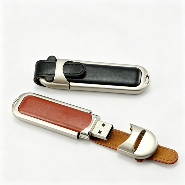 Leather Coated USB 2.0 Flash Drive Keychain Memory Pendrive 4GB 8GB 16GB 32GB 64GB Custom Promotional Gift