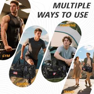 กระเป๋าเดินทางกีฬาผ้าเดนิมขนาดใหญ่ 40 ลิตร สำหรับผู้ชาย ยี่ห้อ Factory Tactical พร้อมช่องใส่รองเท้าและช่องกันน้ำ สำหรับการเดินทางและตั้งแคมป์ - Product Image 2