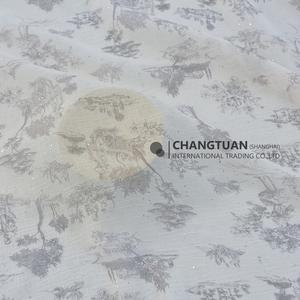 <span class=keywords><strong>Tissu</strong></span> en Chiffon Imprimé à la Feuille d'Argent pour Robe Femme, <span class=keywords><strong>Tissu</strong></span> Toile de <span class=keywords><strong>Jouy</strong></span> - Product Image 4
