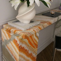 Table console en marbre onyx blanc moderne, design minimaliste, style nordique, table console en onyx arc-en-ciel