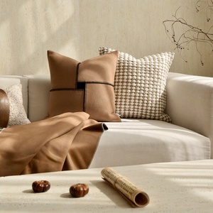 Echo Modern Minimalist Japanese Style Wabi Sabi Wood <strong>Orange</strong> Sofa <strong>Pillow</strong> Cover New Chinese Style Bed Cushion Decoration Hotels - Product Image 3