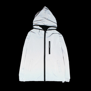 High Visibility Custom logo Full <strong>Reflective</strong> Sport Safety Nylon Men's Waterproof Windbreak Zipper up Cycling <strong>Running</strong> Sport <strong>Jacket</strong> - Product Image 1